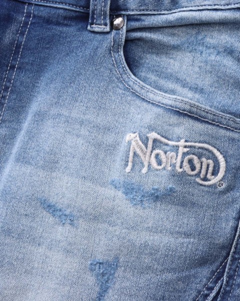 Norton] ストレッチ リメイク ポケット ライダース デニムパンツ 