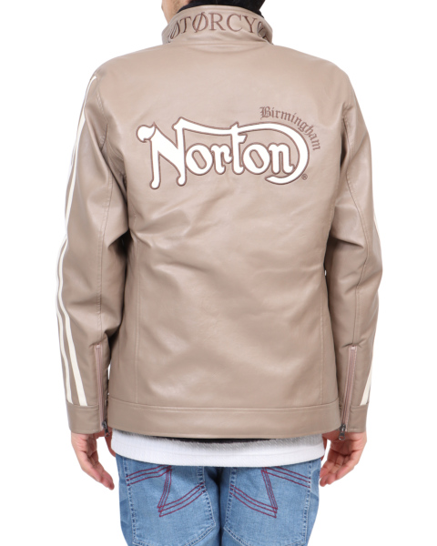 Norton ノートン レザー ファーベスト ライダースジャケット XXL