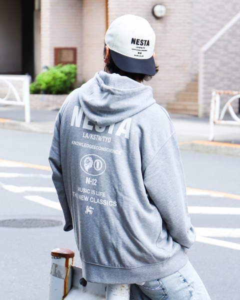 ◇新品未使用◇NESTA BRAND パーカー「赤橙黄NESTA」グレー L - パーカー