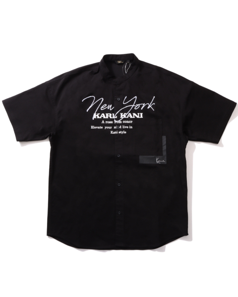 Karl Kani] ストレッチ ツイル スタンドカラー 半袖 シャツ | PEET 
