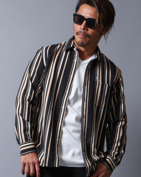 スビン綿mastermind Japan 超長綿ストライプネルシャツ 11AW Mサイズ