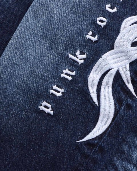 MCD] ストレッチ トライバル ドラゴン 刺繍 デニムパンツ | PEET