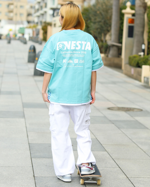 NESTA BRAND] ドロップショルダー フェイクレイヤード ミント T | PEET 